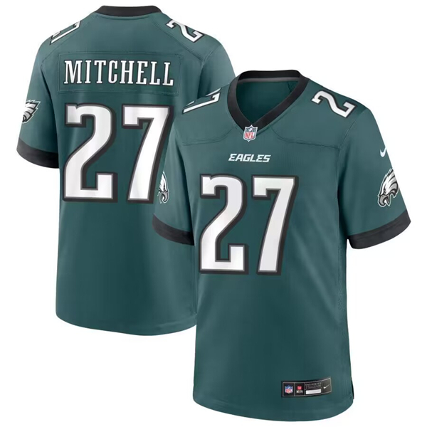 Men's Philadelphia Eagles #27 Quinyon Mitchell Green Limited Football Stitched Game Jersey - Click Image to Close