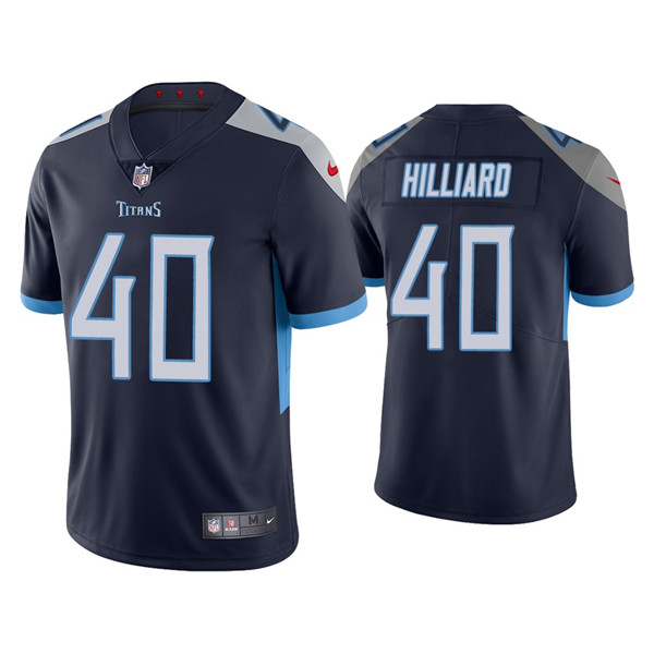 Men's Tennessee Titans #40 Dontrell Hilliard Navy Vapor Untouchable Stitched Jersey - Click Image to Close