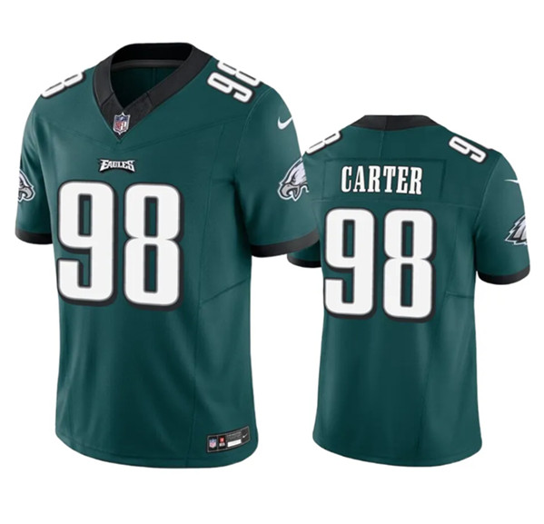 Men's Philadelphia Eagles #98 Jalen Carter Green 2023 F.U.S.E. Vapor Untouchable Football Stitched Jersey