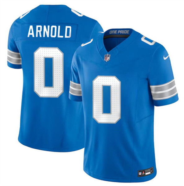 Men's Detroit Lions #0 Terrion Arnold New Blue 2024 Draft F.U.S.E. Vapor Limited Football Stitched Jersey