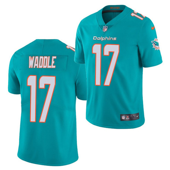 Men's Miami Dolphins #17 Jaylen Waddle Aqua 2021 Vapor Untouchable Limited Stitched NFL Jersey