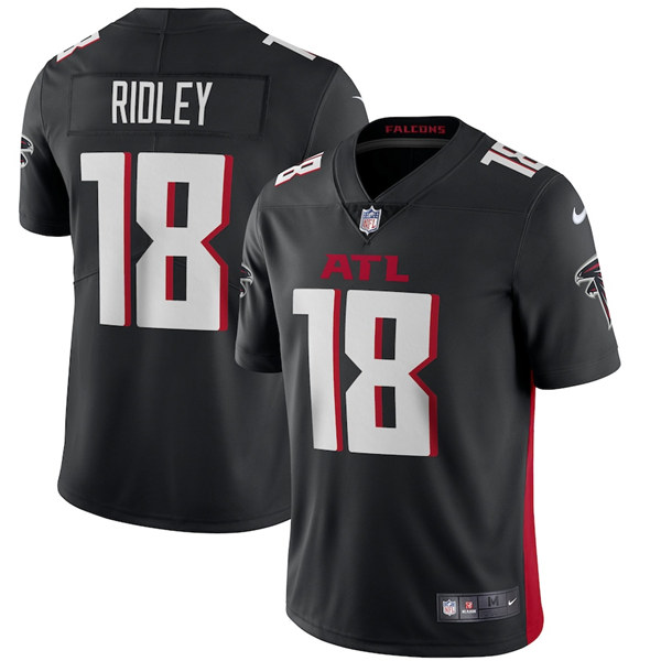 Men's Atlanta Falcons #18 Calvin Ridley 2020 Black Vapor Untouchable Limited Stitched NFL Jersey - Click Image to Close