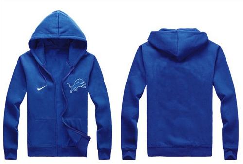 Nike Detroit Lions Authentic Logo Hoodie Blue - Click Image to Close