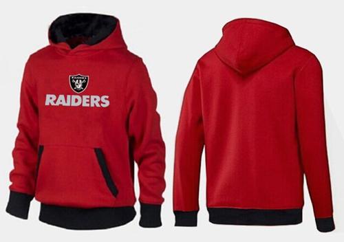 Oakland Raiders Authentic Logo Pullover Hoodie Red & Black - Click Image to Close