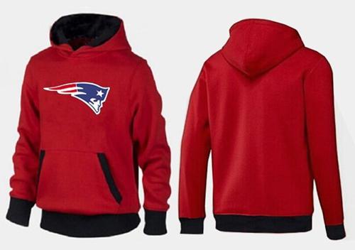 New England Patriots Logo Pullover Hoodie Red & Black - Click Image to Close