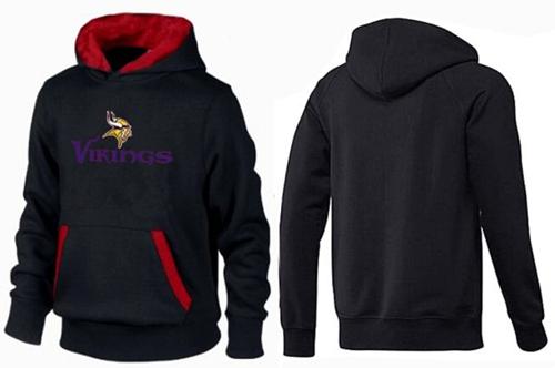 Minnesota Vikings Authentic Logo Pullover Hoodie Black & Red - Click Image to Close