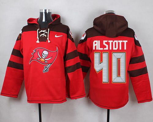 Nike Buccaneers #40 Mike Alstott Red Player Pullover NFL Hoodie - Click Image to Close