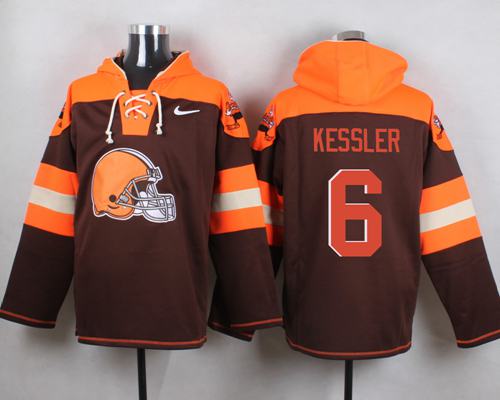 Nike Browns #6 Cody Kessler Brown Player Pullover NFL Hoodie - Click Image to Close