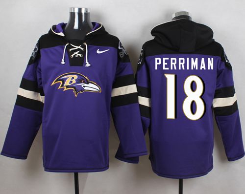 Nike Ravens #18 Breshad Perriman Purple Player Pullover NFL Hoodie - Click Image to Close