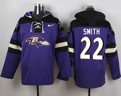 Nike Ravens #22 Jimmy Smith Purple Player Pullover NFL Hoodie - Click Image to Close