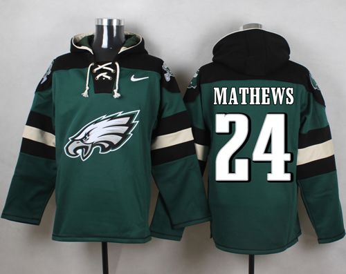 Nike Eagles #24 Ryan Mathews Midnight Green Player Pullover NFL Hoodie - Click Image to Close