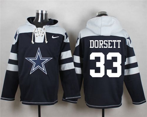 Nike Cowboys #33 Tony Dorsett Navy Blue Player Pullover NFL Hoodie - Click Image to Close