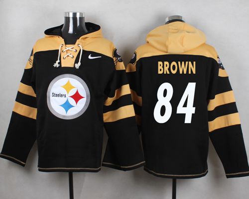 Nike Steelers #84 Antonio Brown Black Player Pullover NFL Hoodie - Click Image to Close