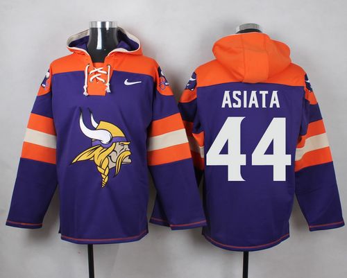 Nike Vikings #44 Matt Asiata Purple Player Pullover NFL Hoodie - Click Image to Close