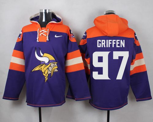 Nike Vikings #97 Everson Griffen Purple Player Pullover NFL Hoodie - Click Image to Close