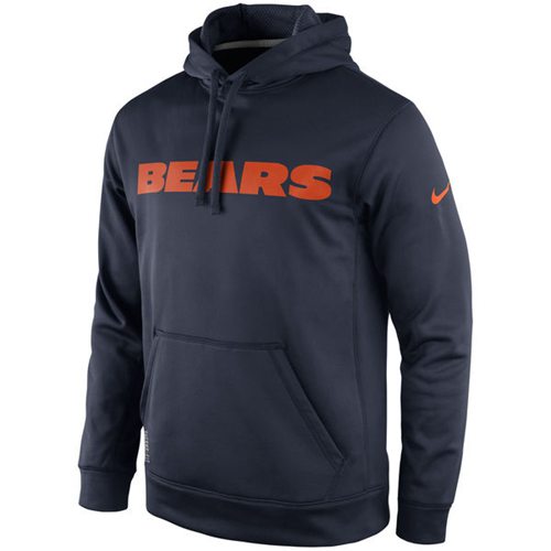 Chicago Bears Nike KO Wordmark Performance Hoodie Navy Blue