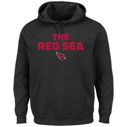 Arizona Cardinals Majestic Hot Phrase Pullover Hoodie Black - Click Image to Close