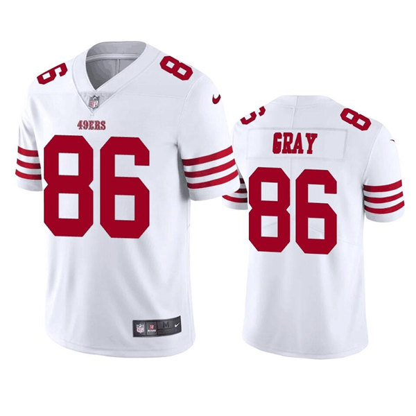 Men's San Francisco 49ers #86 Danny Gray White Stitched Football Jersey - Click Image to Close