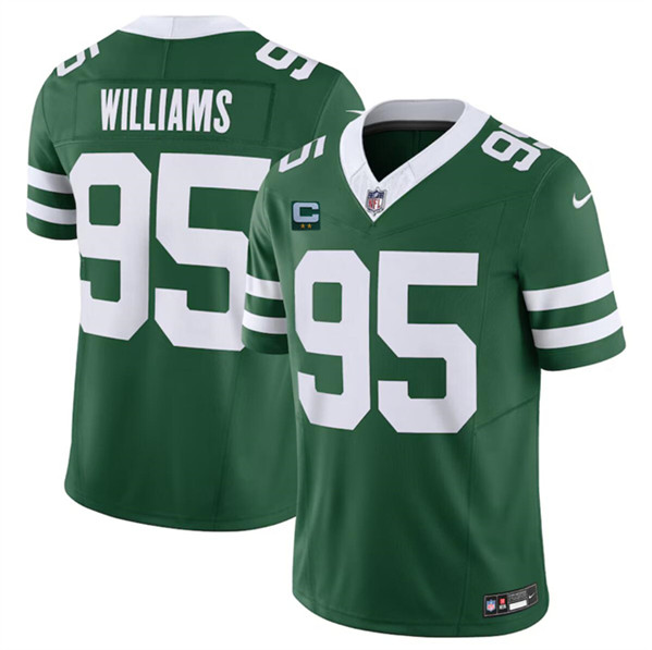 Men's New York Jets #95 Quinnen Williams Green 2024 F.U.S.E. With 2-Star C Patch Vapor Limited Football Stitched Jersey - Click Image to Close