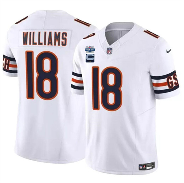 Men's Chicago Bears #18 Caleb Williams White 2024 F.U.S.E. With Draft Patch And 1-star C Patch Vapor Football Stitched Jersey - Click Image to Close