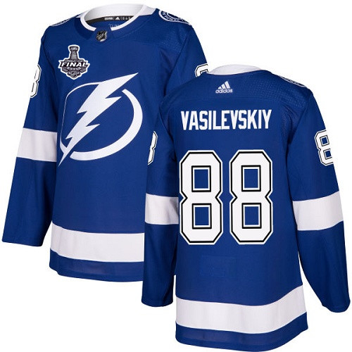 Men's Tampa Bay Lightning #88 Andrei Vasilevskiy 2021 Blue Stanley Cup Final Bound Stitched NHL Jersey - Click Image to Close