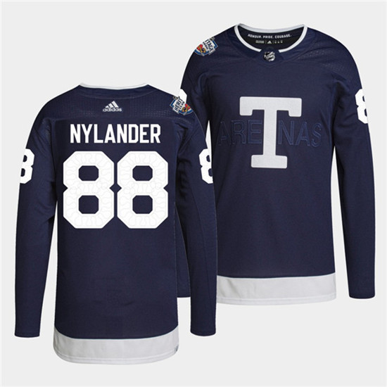 Men's Toronto Maple Leafs #88 William Nylander 2022 Heritage Classic Navy Stitched Jersey - Click Image to Close