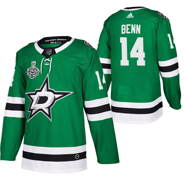 Men's Dallas Stars 2020 Stanley Cup #14 Jamie Benn Final Bound Green NHL Stitched Jersey - Click Image to Close