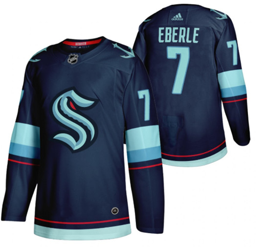 Men's Seattle Kraken #7 Jordan Eberle Navy Stitched Jersey