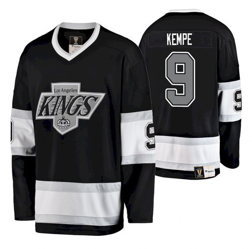 Men's Los Angeles Kings #9 Adrian Kempe Black Stitched NHL Jersey - Click Image to Close