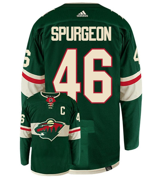 Men's Minnesota Wild #46 Jared Spurgeon Green Stitched Jersey - Click Image to Close