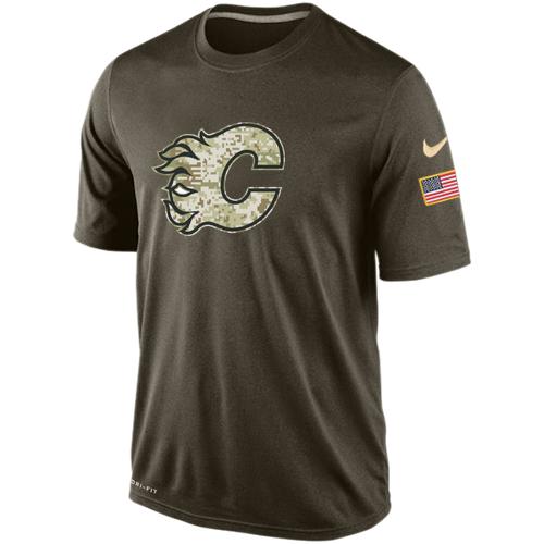 Men's Calgary Flames Salute To Service Nike Dri-FIT T-Shirt - Click Image to Close