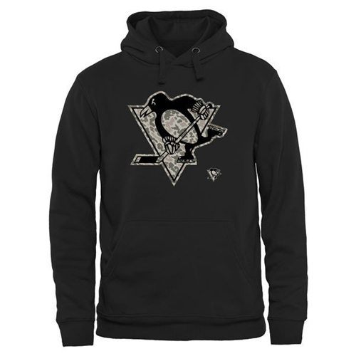 Pittsburgh Penguins Black Rink Warrior Pullover Hoodie - Click Image to Close