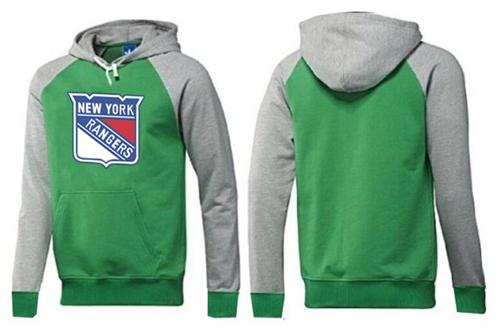 New York Rangers Pullover Hoodie Green & Grey - Click Image to Close