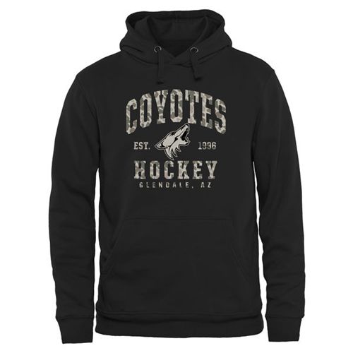 Arizona Coyotes Black Camo Stack Pullover Hoodie