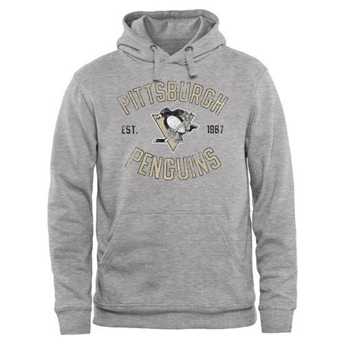 Pittsburgh Penguins Heritage Pullover Hoodie Ash