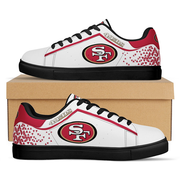 Women's San Francisco 49ers Low Top Leather Sneakers 001 - Click Image to Close