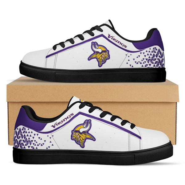 Women's Minnesota Vikings Low Top Leather Sneakers 001