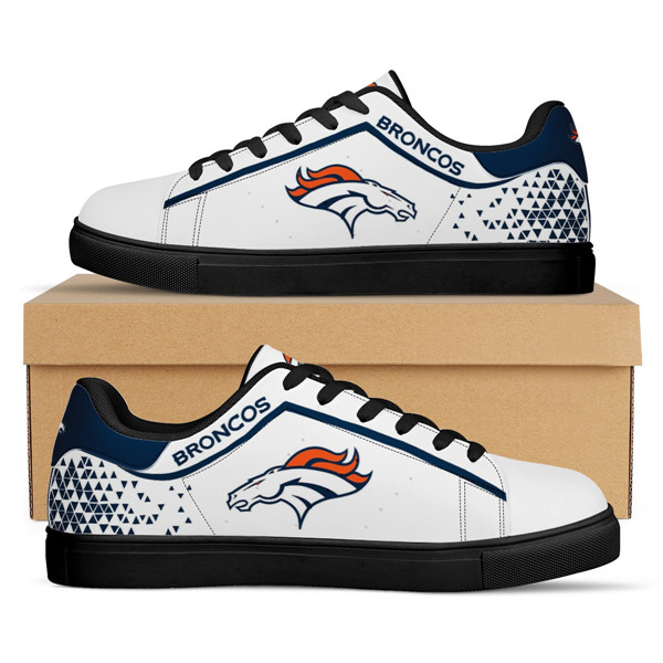 Women's Denver Broncos Low Top Leather Sneakers 001 - Click Image to Close