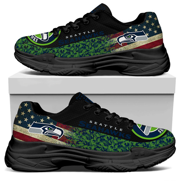 Women's Seattle Seahawks Edition Chunky Sneakers With Line 003