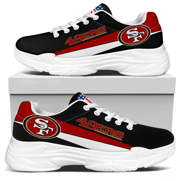 Women's San Francisco 49ers Edition Chunky Sneakers With Line 006 - Click Image to Close