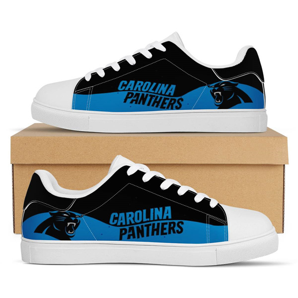 Men's Carolina Panthers Low Top Leather Sneakers 003 - Click Image to Close