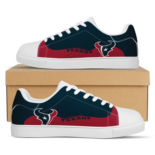 Men's Houston Texans Low Top Leather Sneakers 003 - Click Image to Close