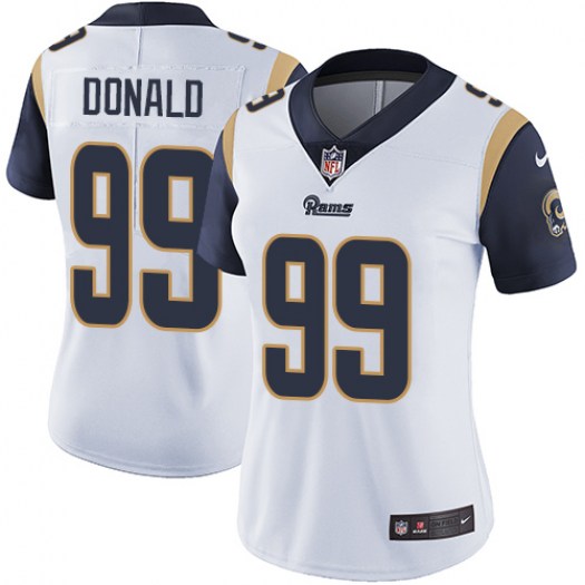 Women's Los Angeles Rams #99 Aaron Donald White Vapor Untouchable Limited Stitched NFL Jersey (Run Small) - Click Image to Close