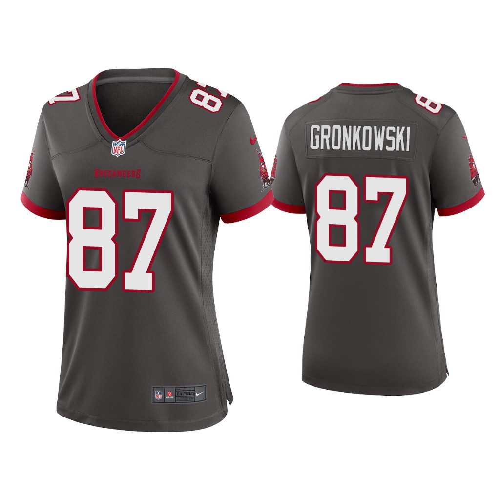 Women's Tampa Bay Buccaneers #87 Rob Gronkowski 2020 Grey Stitched Jersey(Run Small) - Click Image to Close