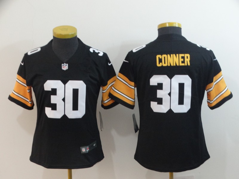 Women's Pittsburgh Steelers #30 James Conner 2018 Black Vapor Untouchable Limited Stitched NFL Jersey