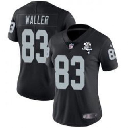 Women's Las Vegas Raiders White #83 Darren Waller Black 2020 Inaugural Season Vapor Untouchable Limited Stitched Jersey(Run Small) - Click Image to Close