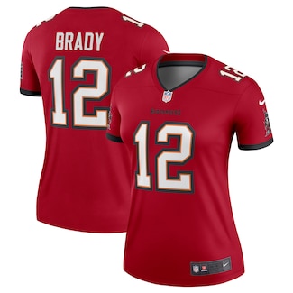 Women's Tampa Bay Buccaneers #12 Tom Brady Red Stitched NFL Jersey(Run Small) - Click Image to Close