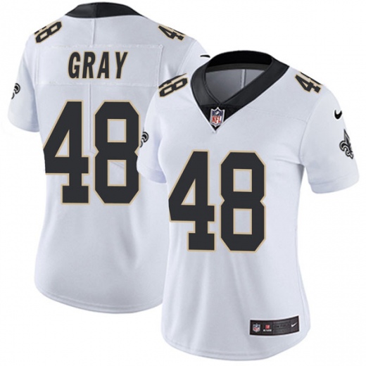 Women's New Orleans Saints #48 J.T. Gray White Vapor Untouchable Limited Stitched NFL Jersey(Run Small) - Click Image to Close