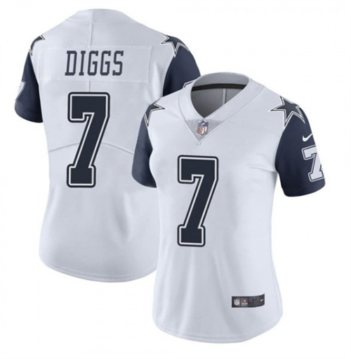 Women's Dallas Cowboys #7 Trevon Diggs White Vapor Untouchable Limited Stitched Jersey(Run Small) - Click Image to Close