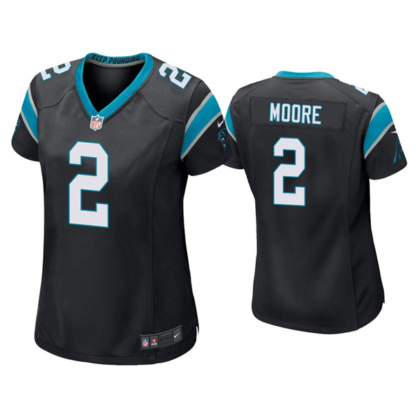 Women's Carolina Panthers #2 D.J Moore Black Vapor Untouchable Limited Stitched Jersey(Run Small) - Click Image to Close